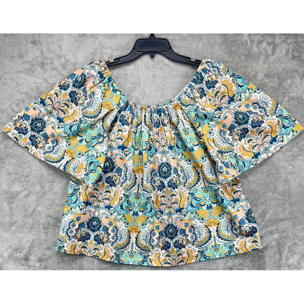 NWT Tyler Boe Off Shoulder Peasant Blouse Cotton Size XS‎ Floral Lightweight